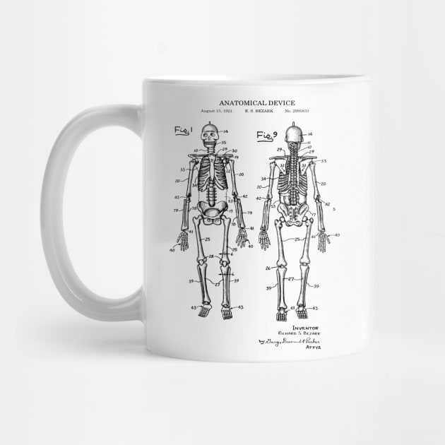 Human Skeleton Artwork Patent Image 1921 by MadebyDesign